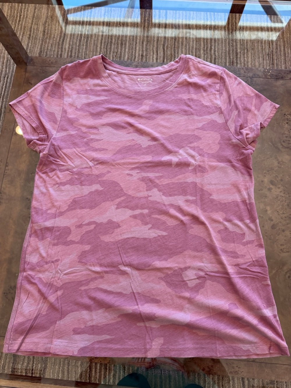 Athleta Pink Camo Short Sleeve Tee - Dusty Rose Blend